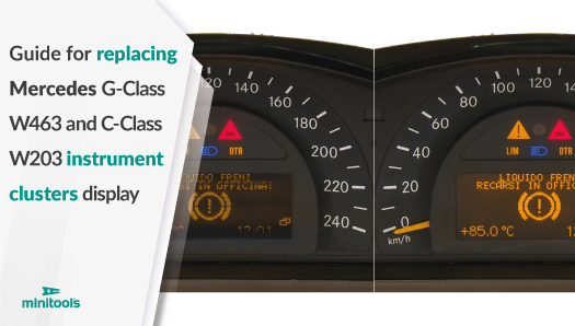 Anleitung zum Austausch Bordcomputer Display Tachometer Mercedes W203 C-Klasse und Mercedes W463 G-Klasse