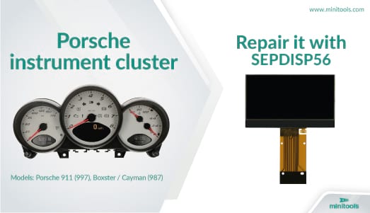 Tacho Reparatur Porsche 997, Porsche 987 mit dem Minitools-Ersatzteil SEPDISP56